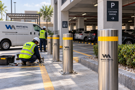 Bollards in Parking Area