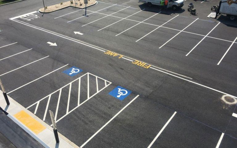 Parking Lines Marking White Metal Contracting Llc